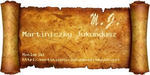 Martiniczky Jukundusz névjegykártya